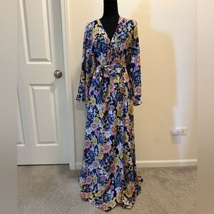 Unique Vintage Maxi Wrap dress